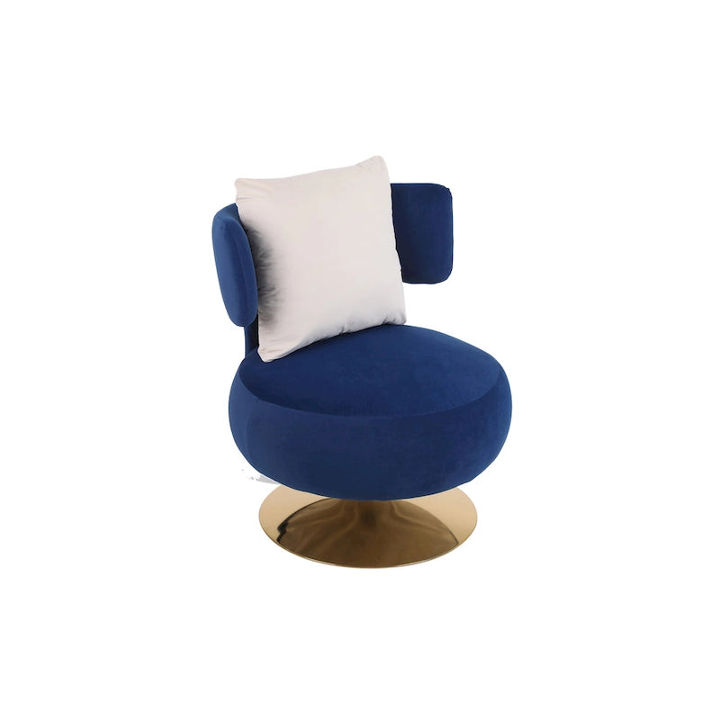 Fauteuil rond pivotant en tissu