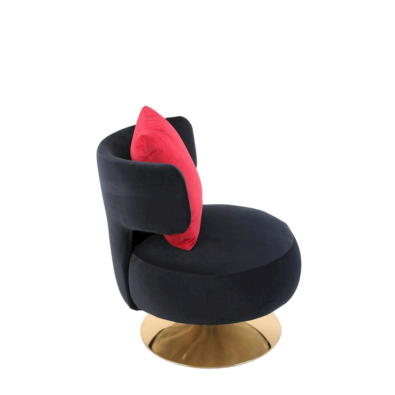 Fauteuil rond pivotant en tissu