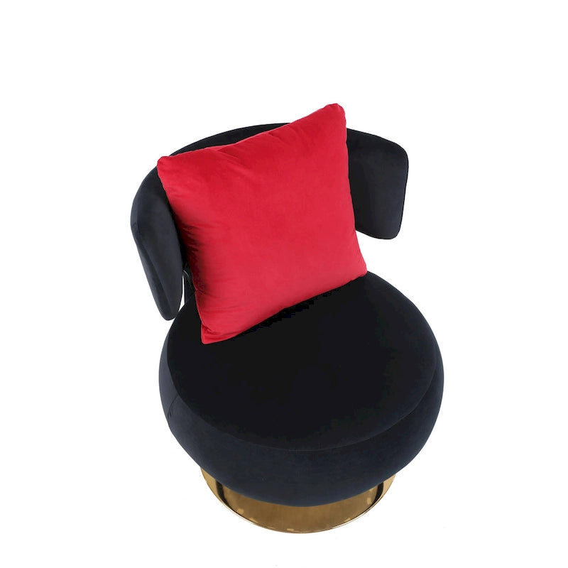 Fauteuil rond pivotant en tissu