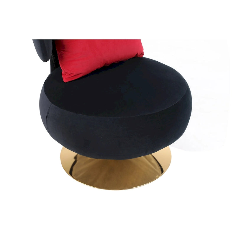 Fauteuil rond pivotant en tissu