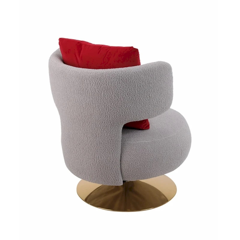 Fauteuil rond pivotant en tissu