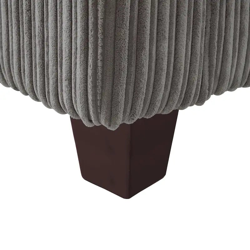 81 Canapé 3 places moderne en velours côtelé, canapé rectangaire rembourré en polyester avec base en bois pour salon