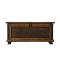 Malle ou table basse en bois de grange massif recyclé et fer forgé pour l'intérieur, 91 cm de large