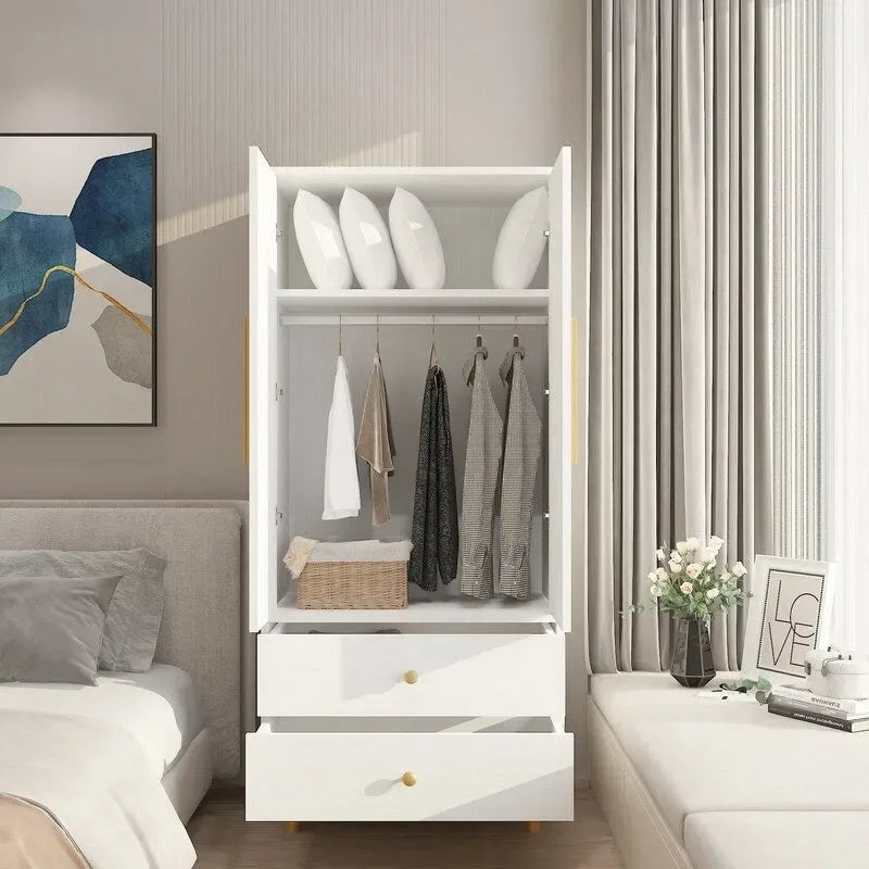 Armoire en bois avec 2 tiroirs et 2 portes