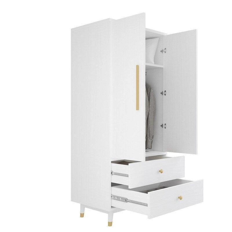Armoire en bois avec 2 tiroirs et 2 portes