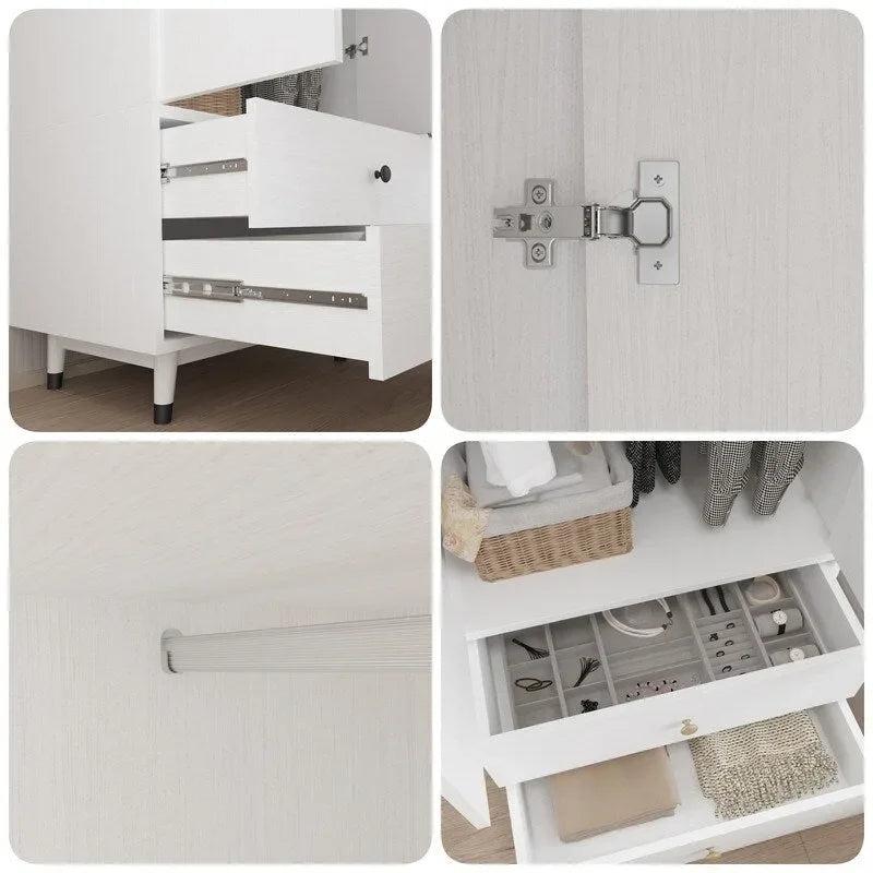 Armoire en bois avec 2 tiroirs et 2 portes