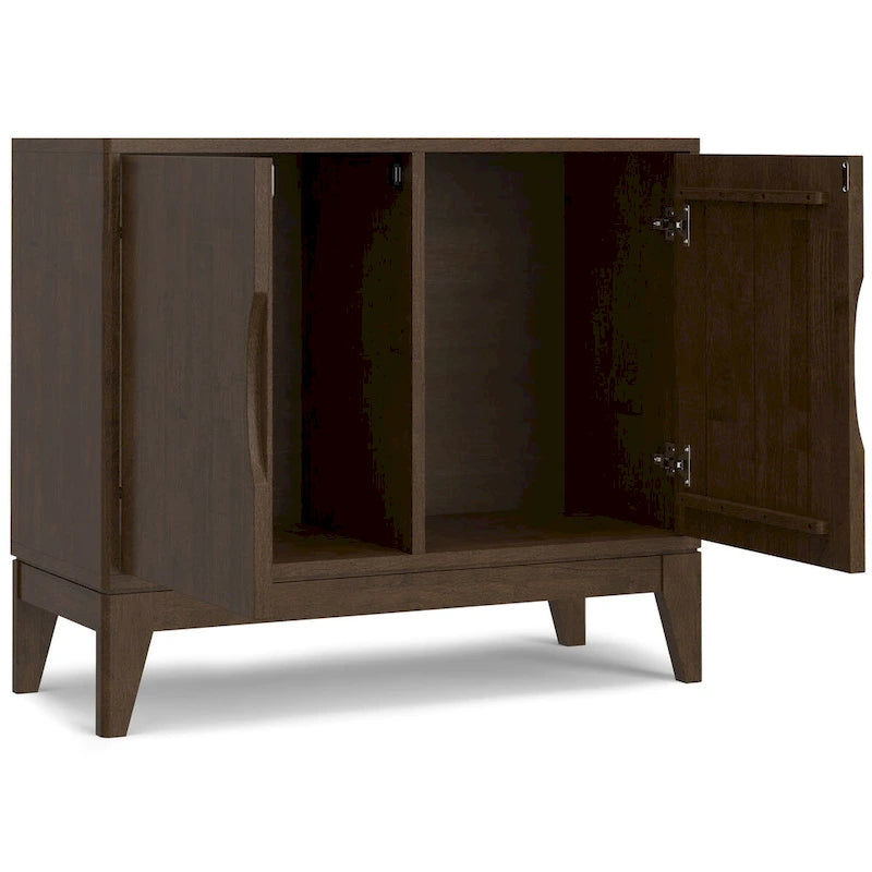 Buffet/Meuble de rangement moderne rectangulaire de 96,5 cm avec 2 portes en noyer brun