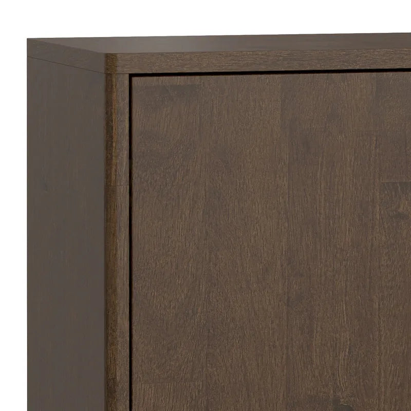 Buffet/Meuble de rangement moderne rectangulaire de 96,5 cm avec 2 portes en noyer brun