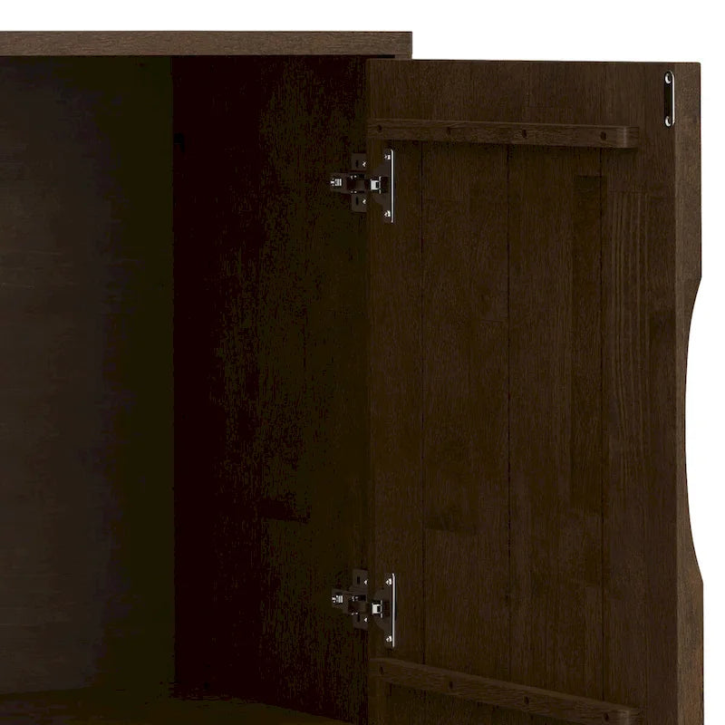 Buffet/Meuble de rangement moderne rectangulaire de 96,5 cm avec 2 portes en noyer brun
