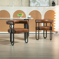 Fauteuil d'appoint, chaise de salle à manger, chaises latérales de type tonneau, fauteuil de cuisine au design contemporain en tissu PU, pour salon, lot de 2
