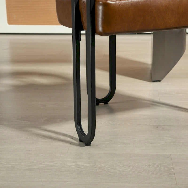 Fauteuil d'appoint, chaise de salle à manger, chaises latérales de type tonneau, fauteuil de cuisine au design contemporain en tissu PU, pour salon, lot de 2