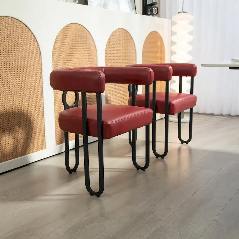 Fauteuil d'appoint, chaise de salle à manger, chaises latérales de type tonneau, fauteuil de cuisine au design contemporain en tissu PU, pour salon, lot de 2
